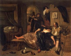 The Drunken Couple; Jan Steen; 1660