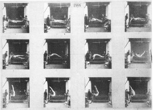 تصویر شماره دو: عکسی که آلبرت لوند به شکل کرونوفوتوگرافیکِ از حرکاتِ بدنِ بلانش در حین حملات هیستری گرفته است