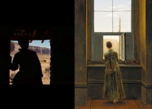 شکل دو: «جویندگان» جان فورد و «زنی پشت پنجره» کاسپار داوید فردریش