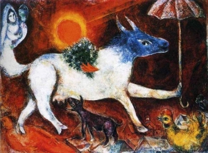 Cow with Parasol (1946);  Marc Chagal