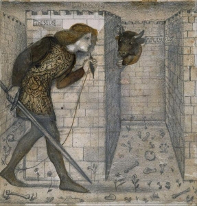Theseus and the Minotaur in the Labyrinth (1861)